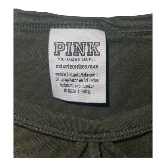 Victoria's Secret Shirt XS Women's Short Sleeve Green Casual Graphic Print - Picture 4 of 6